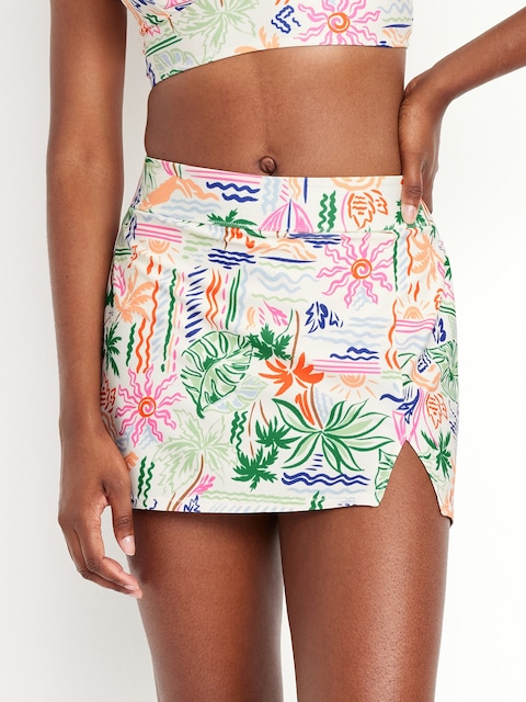 High-Waisted Matte Swim Skirt