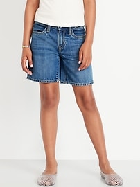 Image number 1 showing, High-Waisted Bermuda Jean Shorts for Girls