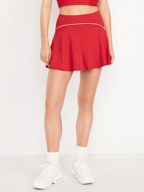 High-Waisted PowerSoft Skort - Sanguine