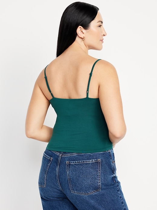 Image number 5 showing, Fitted Double-Layer Cropped Cami Top