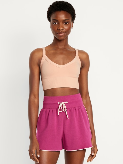 Light Support Fluid Seamless Longline Sports Bra - Crystalline