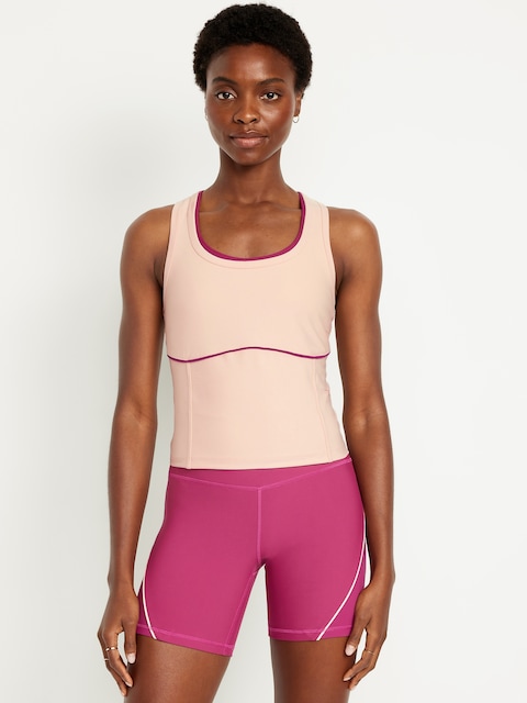 PowerSoft Racerback Cropped Shell Tank - Crystalline