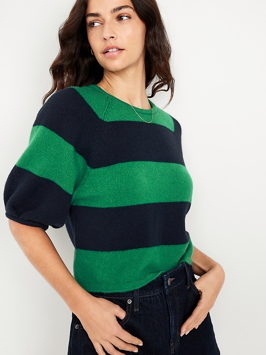 Image number 3 showing, SoSoft Cropped Puff-Sleeve Sweater