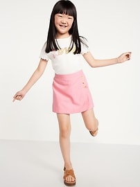 Image number 3 showing, Wrap-Front Linen-Blend Skort for Girls