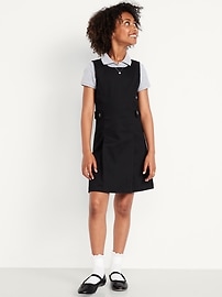 Image number 1 showing, School Uniform Sleeveless Pleated Dress for Girls