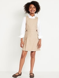 Image number 1 showing, School Uniform Sleeveless Pleated Dress for Girls