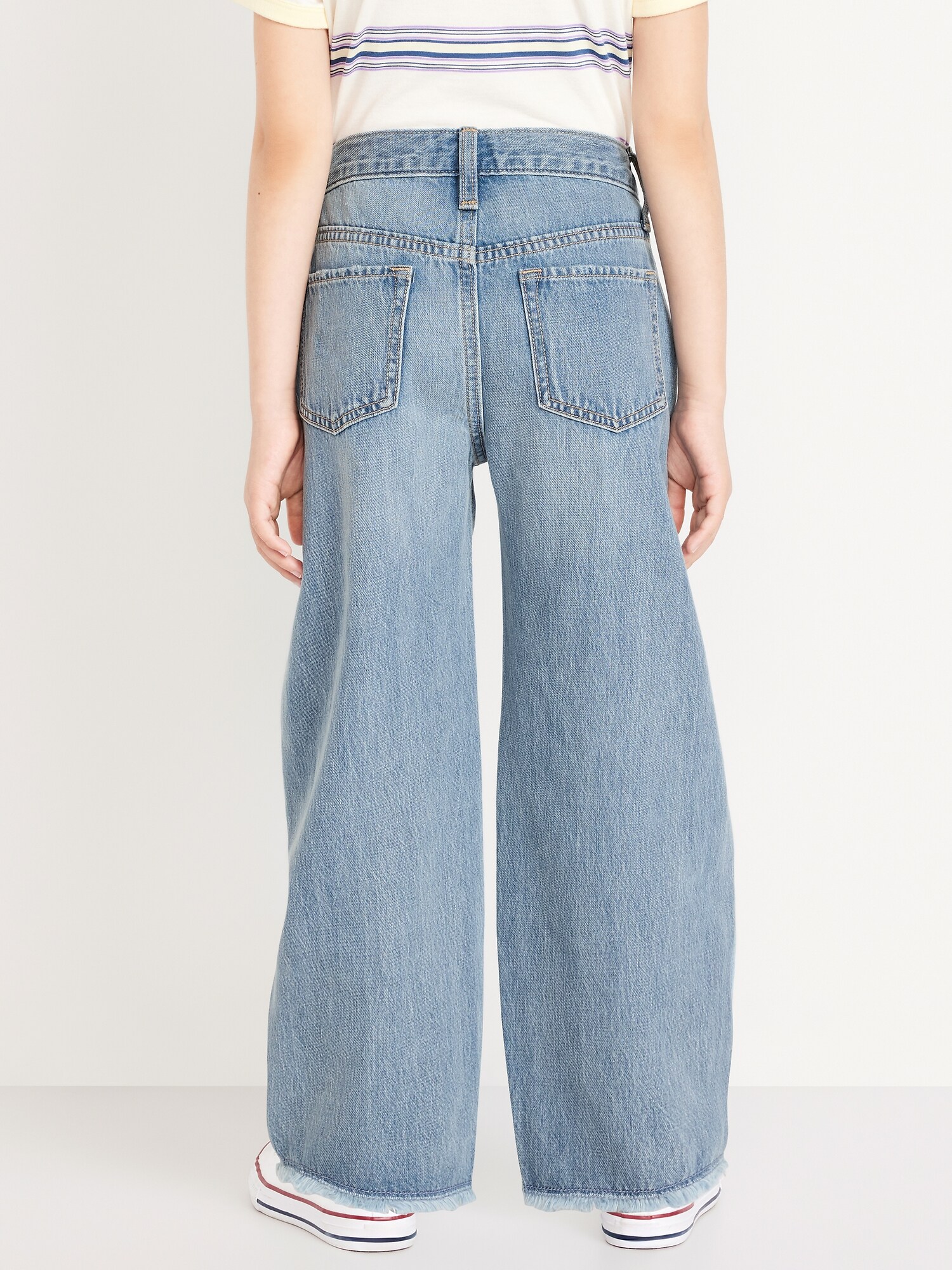Джинсы Old Navy Super Baggy Barrel-Leg Jeans для девочек, цвет: Светлая варка — фото 2