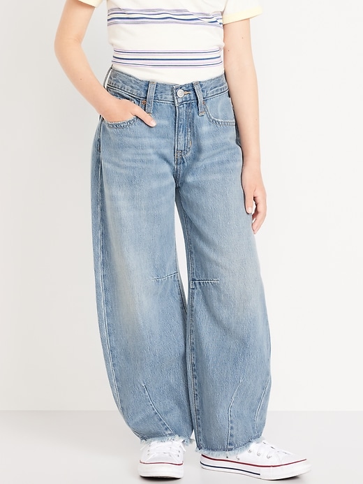 Image number 1 showing, Super Baggy Barrel-Leg Jeans for Girls