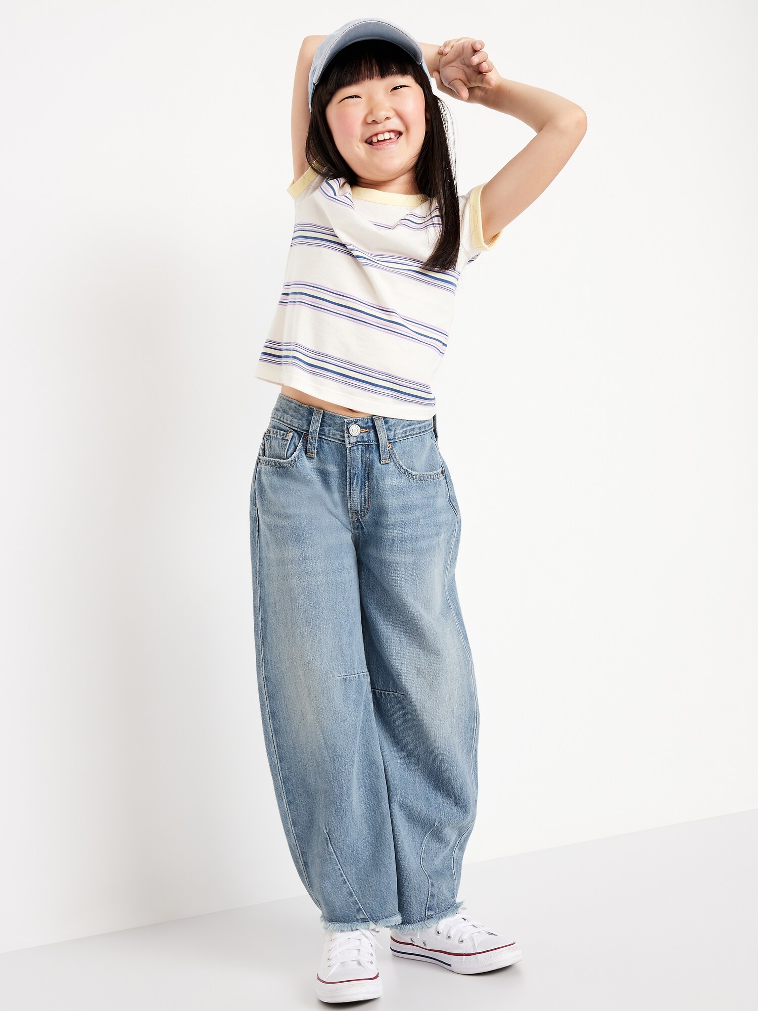 Джинсы Old Navy Super Baggy Barrel-Leg Jeans для девочек, цвет: Светлая варка — фото 3