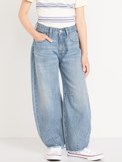 Super Baggy Barrel-Leg Jeans for Girls - Light Wash (Saturday)