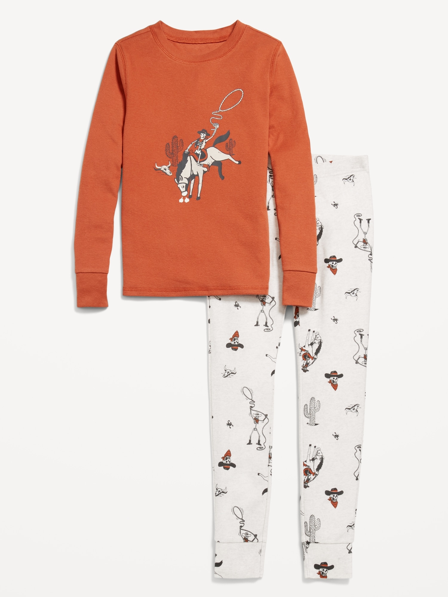 Gender-Neutral Snug-Fit Graphic Pajama Set for Kids