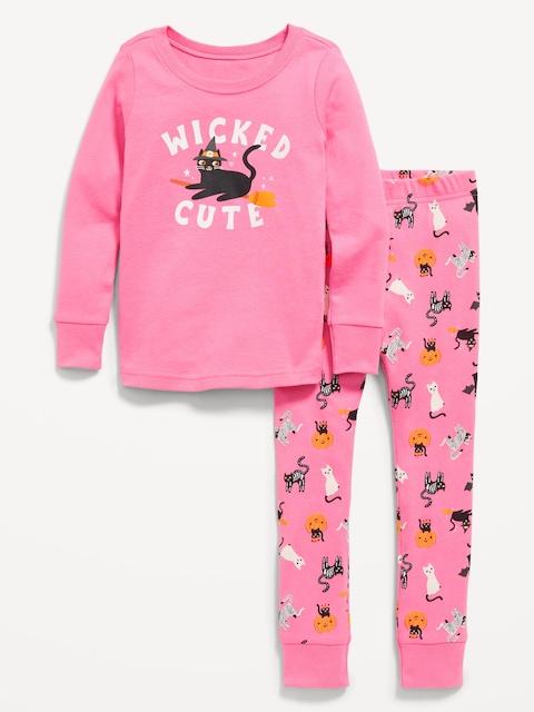 Printed Snug-Fit Pajama Set for Toddler & Baby - Rose Claret