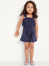 Image number 1 showing, Printed Sleeveless Romper for Toddler Girls