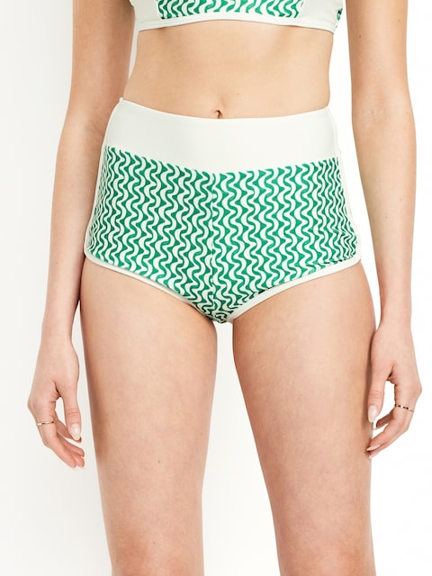 High-Waisted Matte Swim Shorts