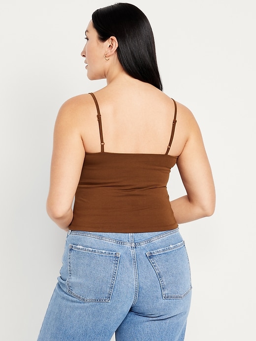 Image number 5 showing, Fitted Double-Layer Cropped Cami Top