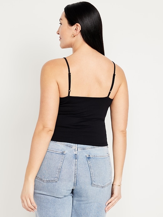 Image number 5 showing, Fitted Double-Layer Cropped Cami Top