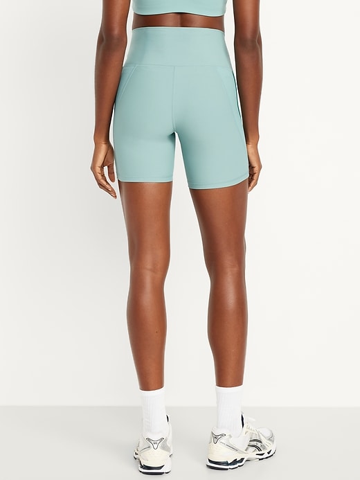Image number 2 showing, High-Waisted PowerSoft Biker Shorts -- 6-inch inseam