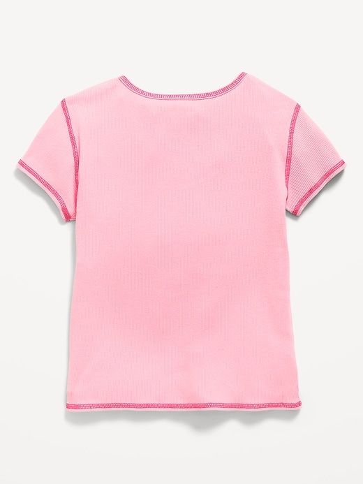 Image number 2 showing, Polly Pocket™ Fitted Ribbed Graphic T-Shirt for Girls