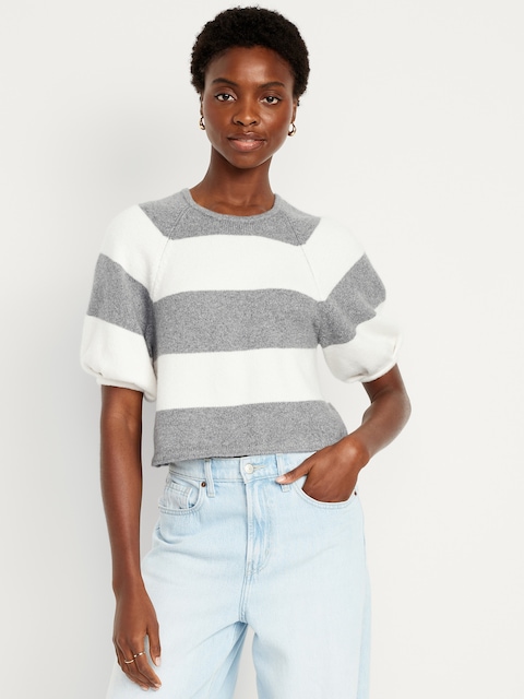 SoSoft Cropped Puff-Sleeve Sweater
