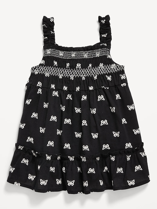 Image number 1 showing, Printed Sleeveless Ruffle-Trim Smocked Dress for Baby