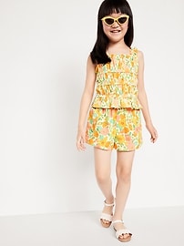 Image number 3 showing, Printed Double-Weave Pull-On Utility Shorts for Girls