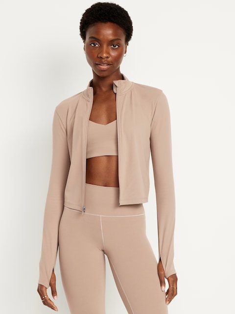 StudioSmooth Crop Full Zip - Salt Marsh
