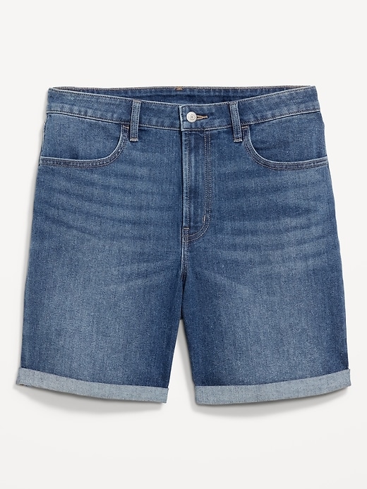 Image number 4 showing, High-Waisted Wow Jean Shorts -- 7-inch inseam