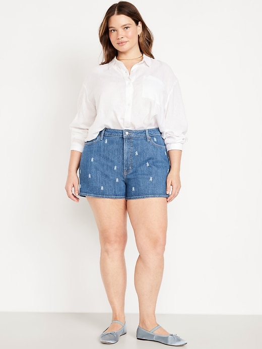 Image number 7 showing, Curvy High-Waisted OG Jean Shorts -- 3-inch inseam