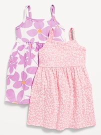 Image number 1 showing, Sleeveless Pocket Jersey-Knit Fit and Flare Dress for Toddler Girls