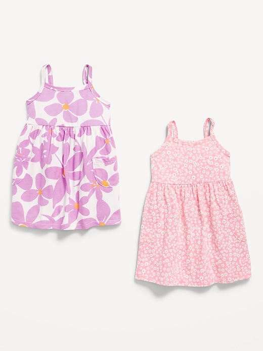 Image number 3 showing, Sleeveless Pocket Jersey-Knit Fit and Flare Dress for Toddler Girls