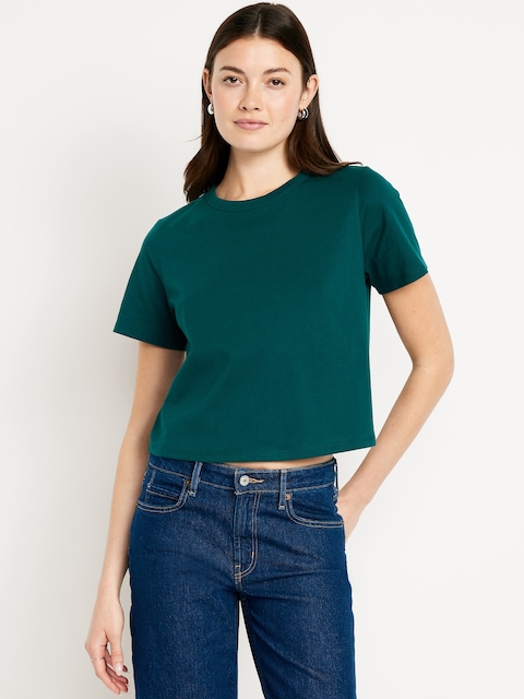 EveryWear Crop T-Shirt - Jet Stream