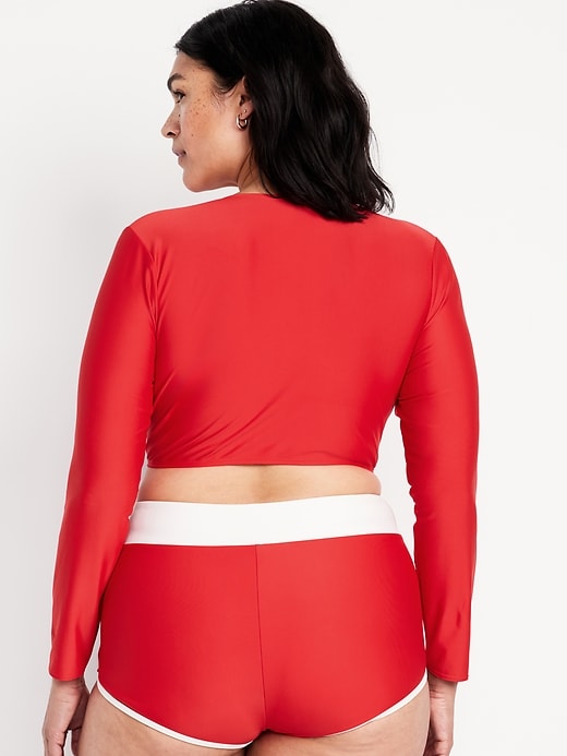 Image number 8 showing, Twist-Front Matte Rashguard Swim Top