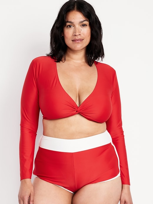Image number 7 showing, Twist-Front Matte Rashguard Swim Top