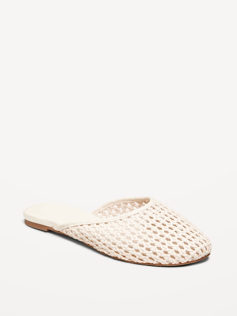 Faux-Leather Woven Mule for Women