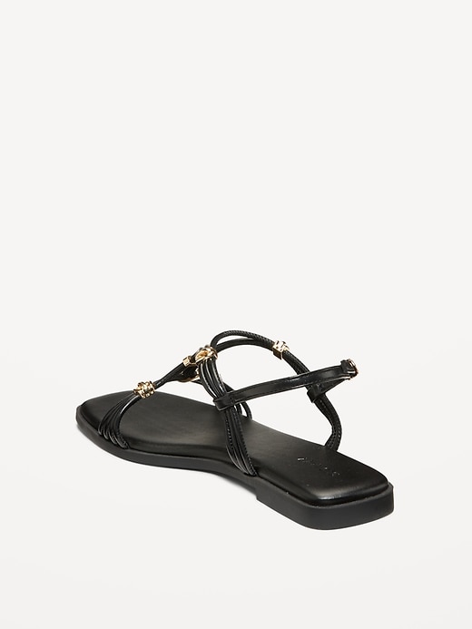 Image number 5 showing, Faux-Leather Strappy Hardware Sandals
