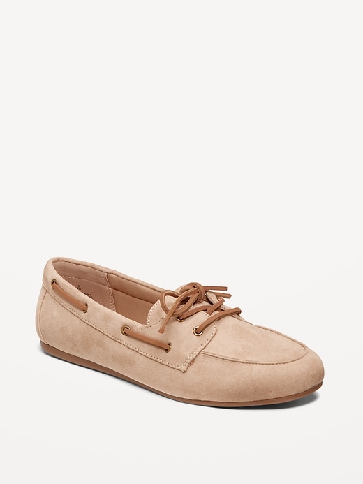 Image number 1 showing, Faux-Leather Boat Shoes for Women