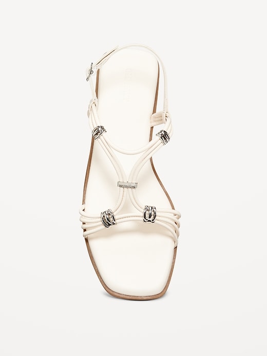 Image number 3 showing, Faux-Leather Strappy Hardware Sandals