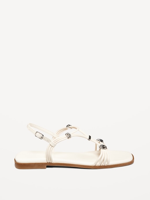 Image number 4 showing, Faux-Leather Strappy Hardware Sandals