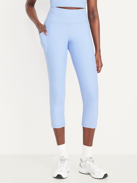 High-Waisted PowerSoft Crop Pocket Leggings - Peri Heir