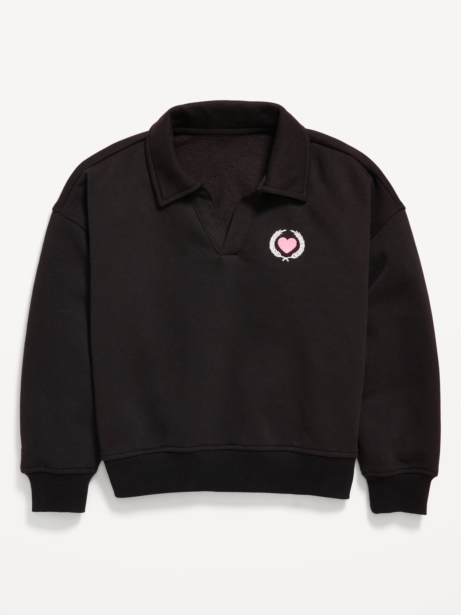 Long-Sleeve Graphic Polo Sweatshirt for Girls