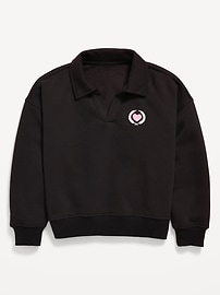 Image number 2 showing, Long-Sleeve Graphic Polo Sweatshirt for Girls
