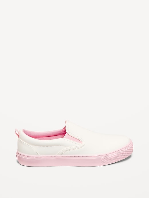 Image number 3 showing, Faux-Leather Slip-On Sneakers for Girls