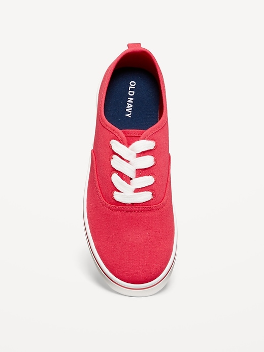 Image number 2 showing, Canvas Lace-Up Sneakers for Girls
