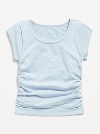 Image number 2 showing, Fitted Ruched Seamless Performance Top for Girls