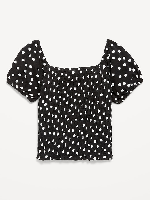 Image number 2 showing, Short Puff-Sleeve Smocked Top for Girls