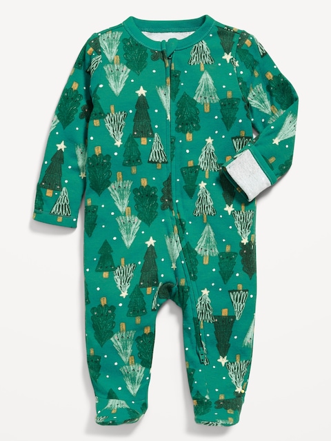 2-Way-Zip Sleep & Play Footed One-Piece for Baby - Xmas Tree