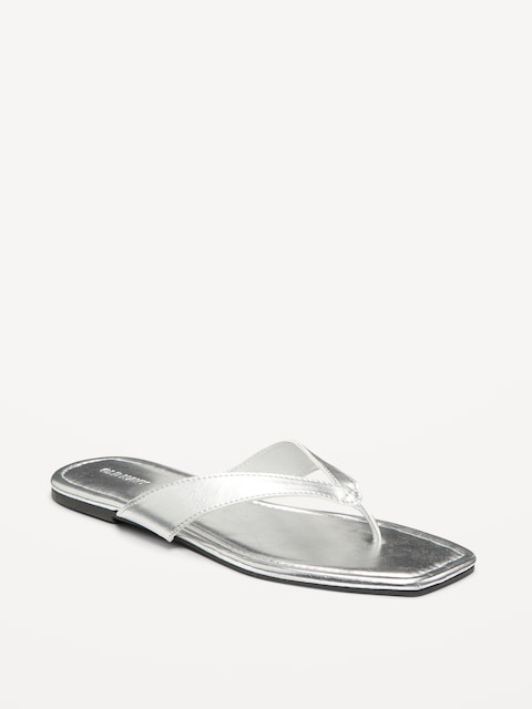 Faux-Leather Flip Flop for Women
