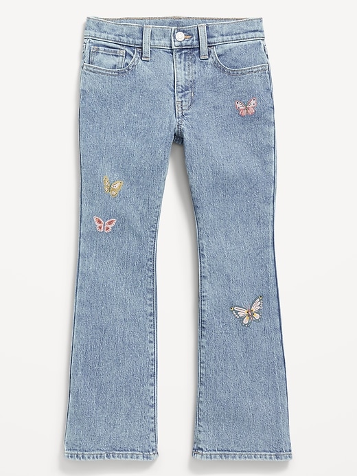 Image number 4 showing, High-Waisted Embroidered Flare-Leg Jeans for Girls
