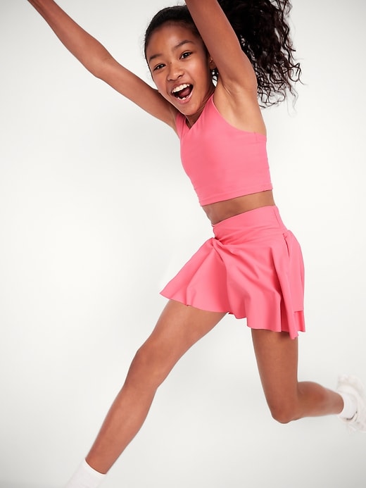 Image number 1 showing, High-Waisted Crossover PowerSoft Skort for Girls