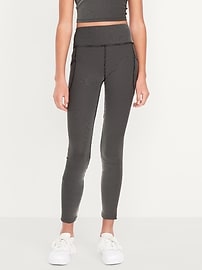 Image number 3 showing, High-Waisted PowerSoft Ribbed Performance 7/8 Leggings for Girls